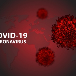 Illustration och bild på Covid 19 virus.