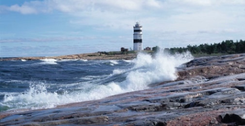 Fyr i havskum vid Östersjön