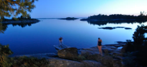 Sauna and swim in the calm Askö Bay