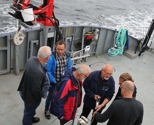 Forskare från IOW, Warnemunde och Stockholms universitet ombord Electra. Foto: Isabell Stenson