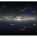 Our Milky Way galaxy with known halo streams of stars shown above and below.