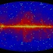 An image of the sky in gamma rays. Gamma ray burst locations on the sky are marked.