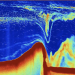 Echogram showing rough bottom in the Southern Quark, Sweden