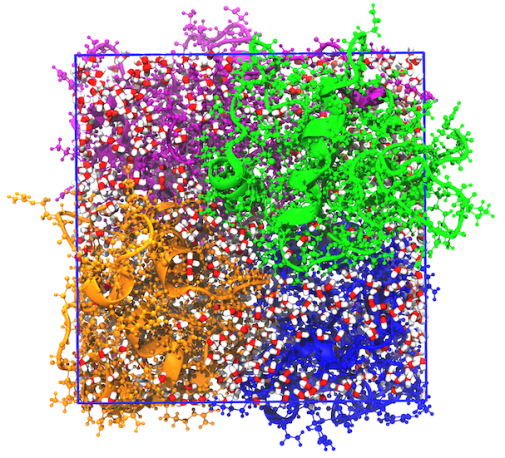 Representation of hydrated proteins